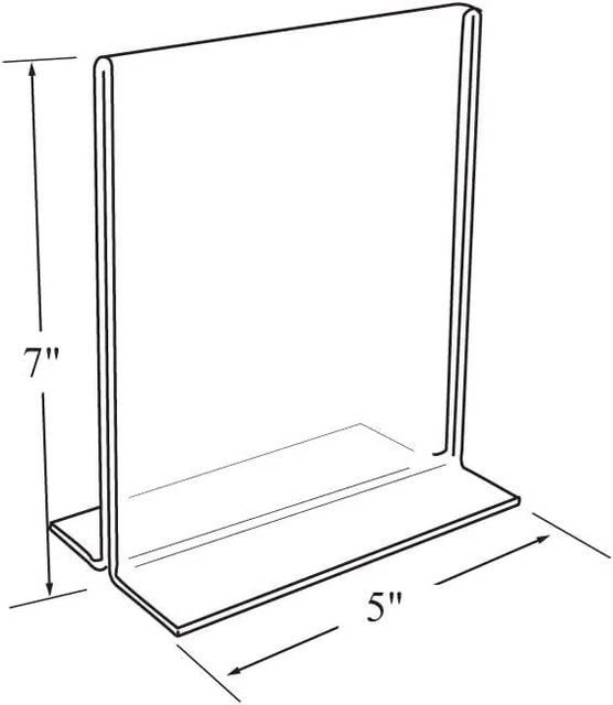 5 x 7 acrylic table top top loading menu holder for restaurants and weddings