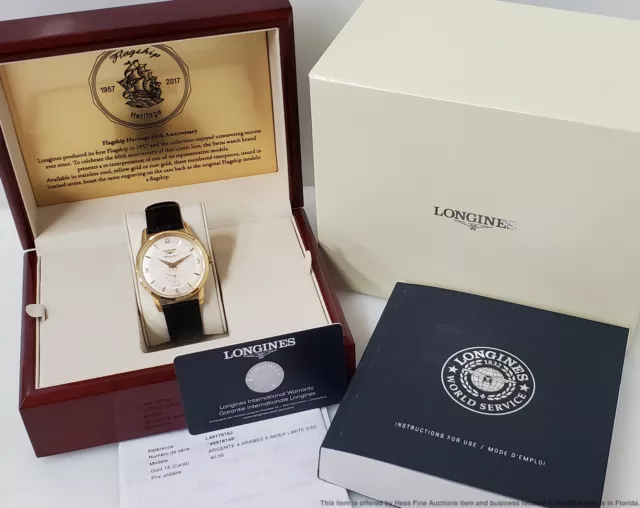 18K GOLD LONGINES Flagship Heritage Anniversary Limited Edition Watch ...