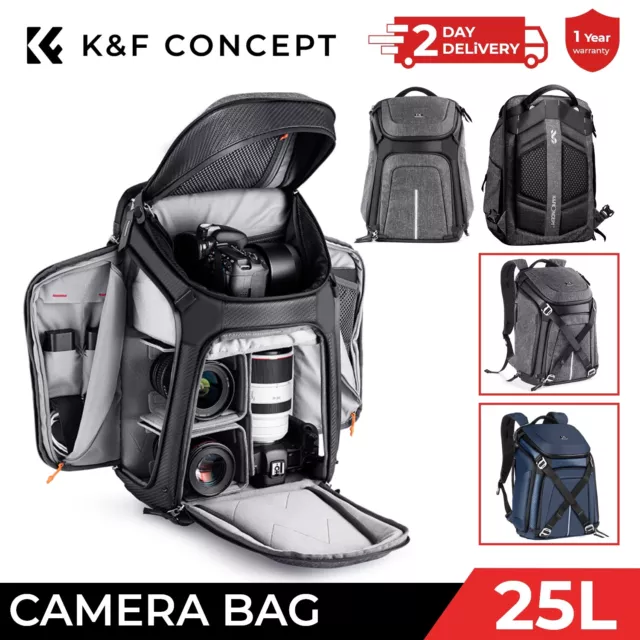 K&F Concept Camera Backpack DSLR/SLR Bag Waterproof 15.6 inch Laptop Raincover