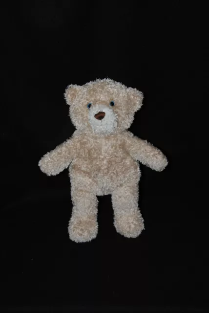 Peluche doudou ours VERTBAUDET beige marron blanc yeux bleus durs 27 cm TTBE