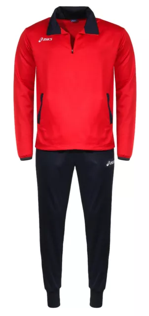 Asics Herren Trainingsanzug Jogginganzug Sport Freizeit Anzug rot blau L XL XXL