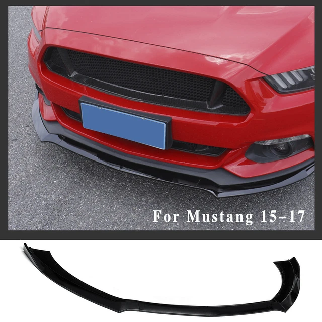 3Pcs Gloss Black Front Bumper Lip Spoiler Kit For 2015-2017 Ford Mustang – Aggressive Racing Style
