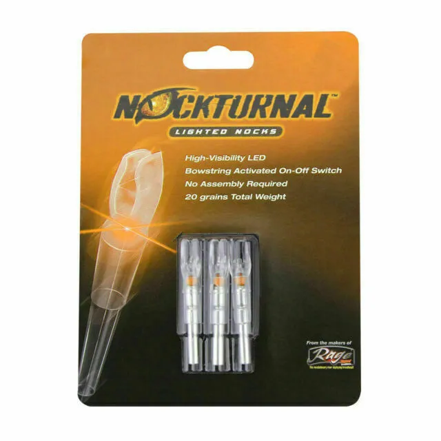 Nockturnal NT-615 Lighted Archery Nocks for Arrows - Orange, Pack of 3