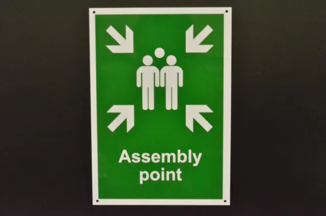 Assembly Point Plastic Or Metal Sign Or Sticker Choice Of Sizes Screen Printed