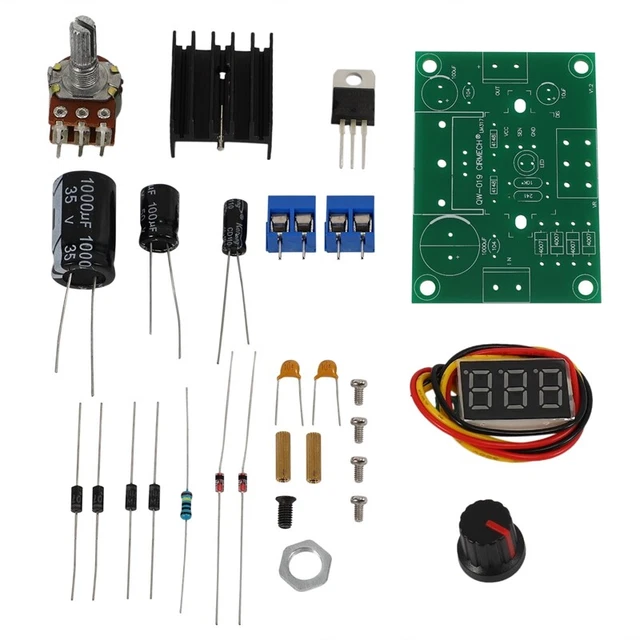 DIY Kit LED LM317 Adjustable Voltage Regulator Step-down Supply Module Set X8H2