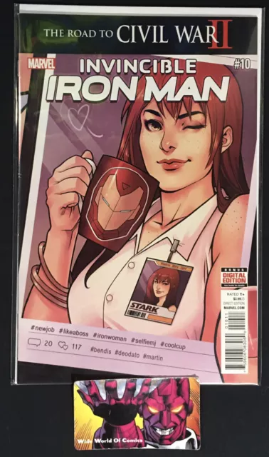 Invincible Iron Man #10 🗝  2nd App Riri Williams 2016 Marvel