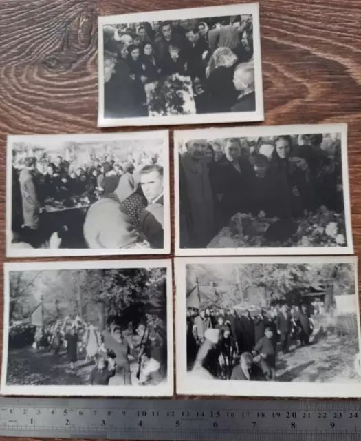 Juego de flores de ataúd después de la muerte post mortem foto vintage