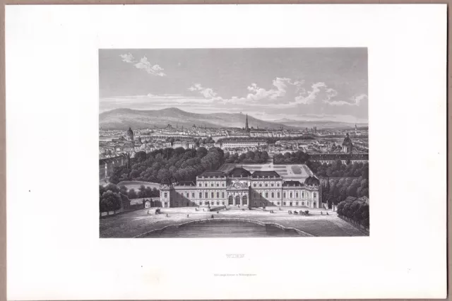 Wien - Gesamtansicht - Stich, Stahlstich um 1865