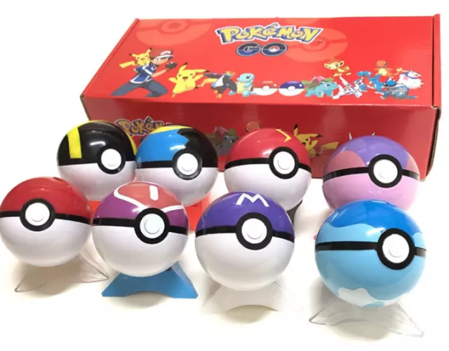 8Pcs Pokeball Ball set Pokemon Action Figures Kid Gift Boxed high quality 7CM