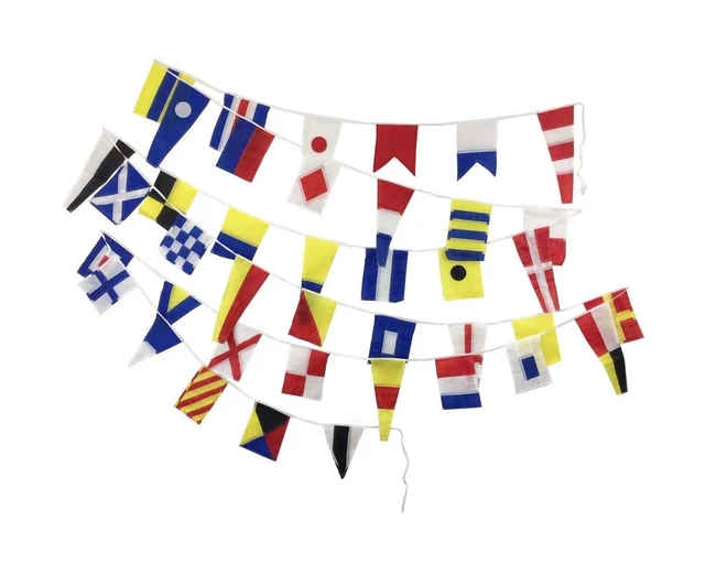 Brass Blessing Nautical Sailboat Boating Bunting Signal Flags - Complete Set ...
