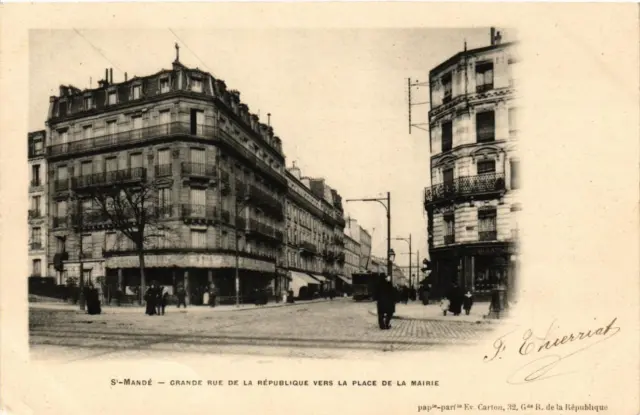 CPA AK St-MANDÉ Grande Rue de la République vers la Place de la Mairie (672408)
