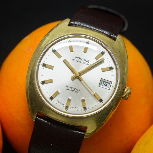 Vintage 1970s MONTINE automatic watch, 25 jewels, cal. AS 1913, Swiss, serviced