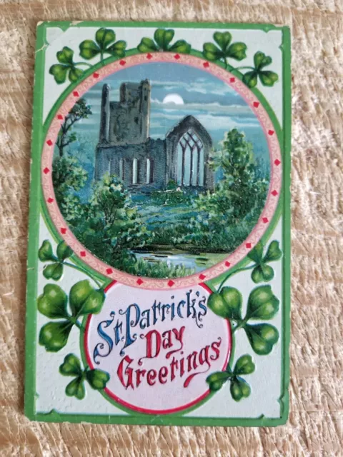 St Patrick's Greetings Embossed Postcard From Early 1900'S*P42