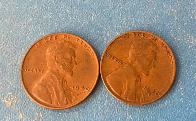 1940 P/S  Lincoln Wheat Cent / Penny     2 Coins Lot (GOOD/FINE)