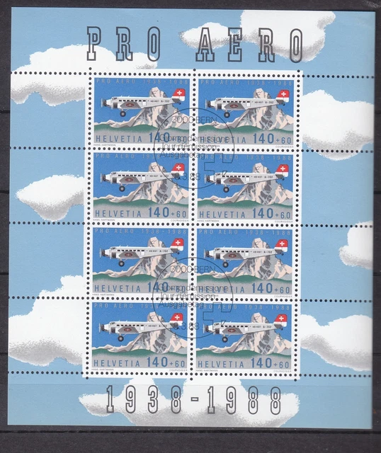 1369  Kleinbogen gestempelt    Flugzeug Junkers - Matterhorn  Mi 32
