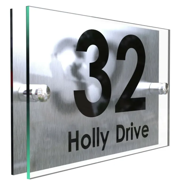 Contemporary House Sign Plaques Door Numbers Personalised Address Acrylic
