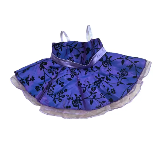 BUILD A BEAR Dress Lavender Purple Flower Satin Tulle Clutch Purse High Heels