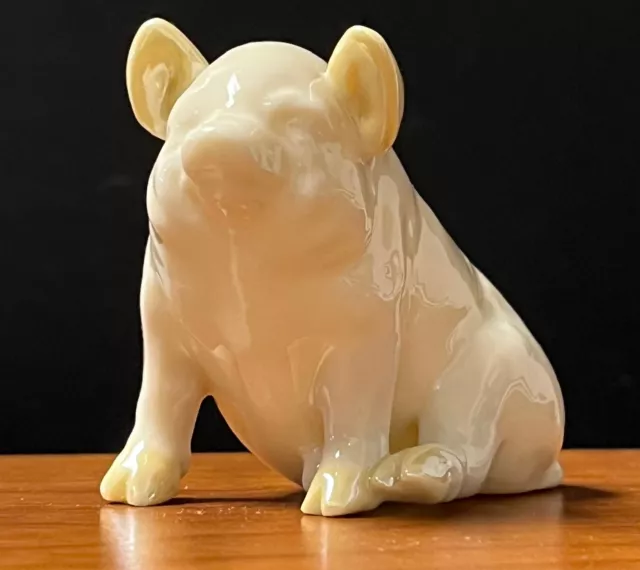 Antique Belleek Porcelain China Pig ~3rd Stamp~ Collectible Figurine 1926-1946 2