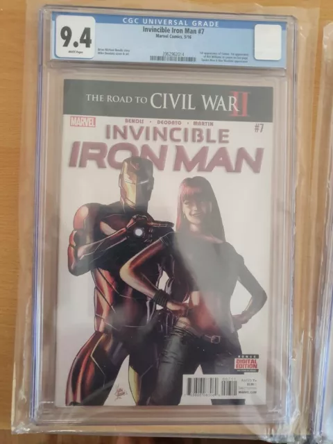 Invincible Iron Man #7 CGC 9.4 1st Cameo Appearance Riri Williams 1st Print