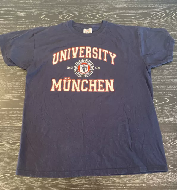 University of Munchen Germany, Fox Orig. Mens Navy Blue Large T-Shirt Preowned