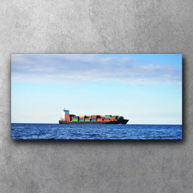 Leinwand Wandbilder Canvas Deko Wohnzimmer 120x60 Container Schiff auf See