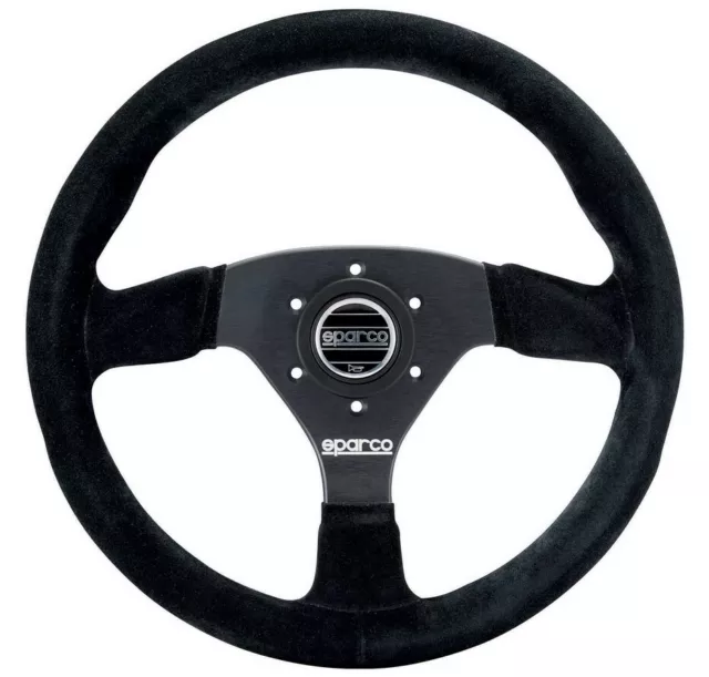 Sparco Steering Wheel R383, suede, black spoke 330mm, Dish Flat 39mm