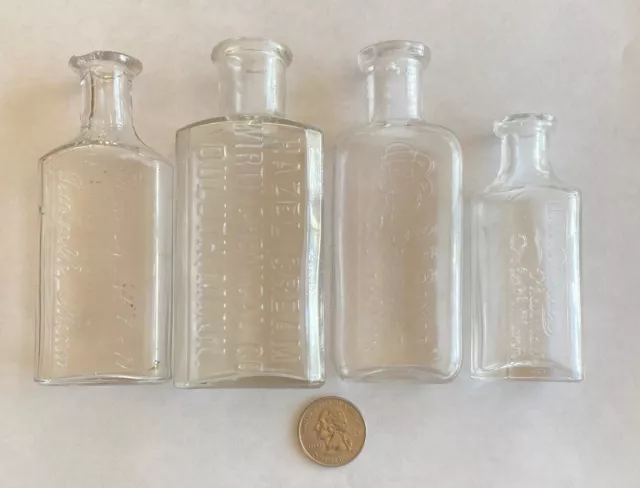 Four Vintage Drug Store/Pharmacy Bottles from Duluth, MN. & Embossed Printing