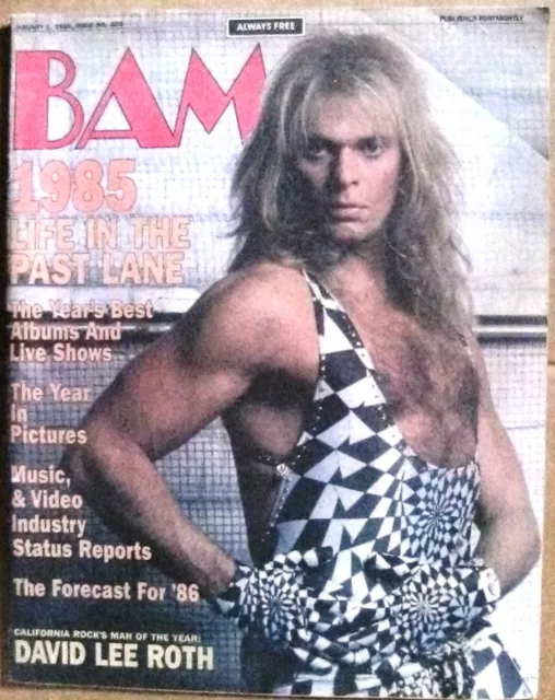 Bam Bay Area Music Magazine #223 January 1 1986 (Fn-) David Lee Roth Van Halen