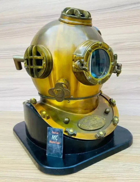 Casque De Plongée Vintage US Navy Mark V - Cuivre Et Laiton - Reproduction Ancienne - Déco Marine