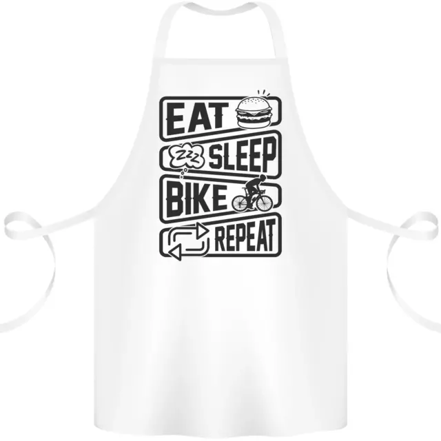 Cycling Eat Sleep Bike Repeat Funny Bicycle Cotton Apron 100% Organic