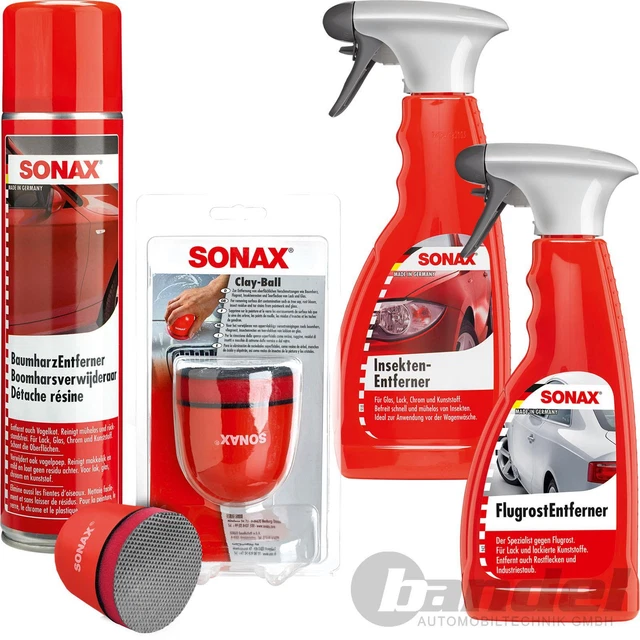 Sonax Set Detergente Speciale Esterno 4 Pezzi Resina Albero Insetti Rimozione Ruggine