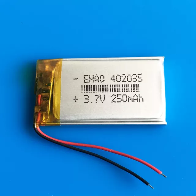 3.7V lipo polymer battery cells 250mAh For MP3 GPS PSP Headset Bluetooth 402035