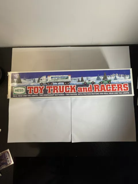 1997 Hess Toy Truck and Racers Race Cars with Lights & Sound! NEW in Box