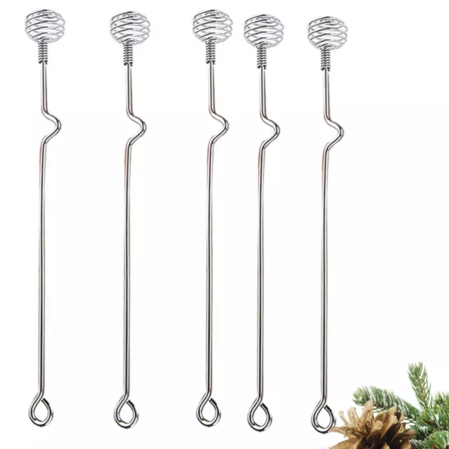 5 Pcs Stainless Steel Cocktail Stirrers Honey Stirring Spoon
