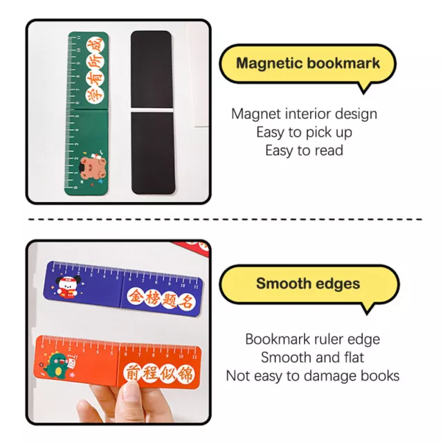 Cartoon Kawaii Christmas Magnet Ruler Foldable Creative Magnetic Bookmarks