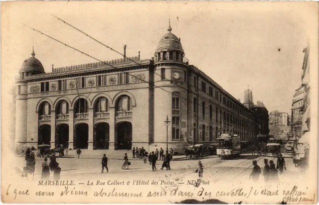 CPA MARSEILLE La Rue Colbert et l'Hotel des Postes (1293907)