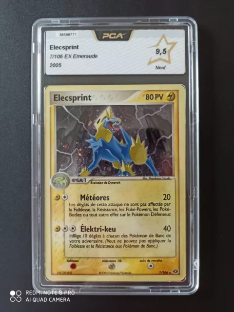 Carte Pokémon Elecsprint 7/106 Holo - Bloc Ex Émeraude - FR - PCA 9,5