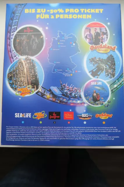 Online Direkt Gutschein Coupon Heide Park Gardaland Dungeons Sea Life  bis 12/23