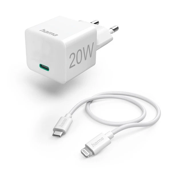 Hama 125124 Chargeur Rapide Avec Câble Du Usb-C-Anschluss Foudre Pd 20 Watt