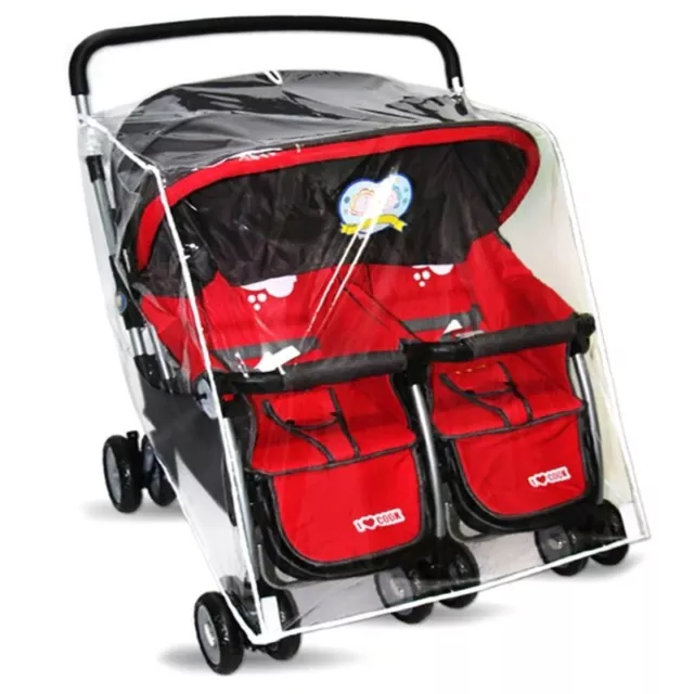 Clear Rain Cover Shield for Chicco Cortina Together Double Baby Kids Strollers