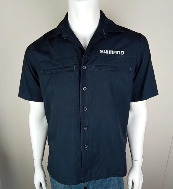 SHIMANO mens size Small shirt black vent back fishing outdoor casual