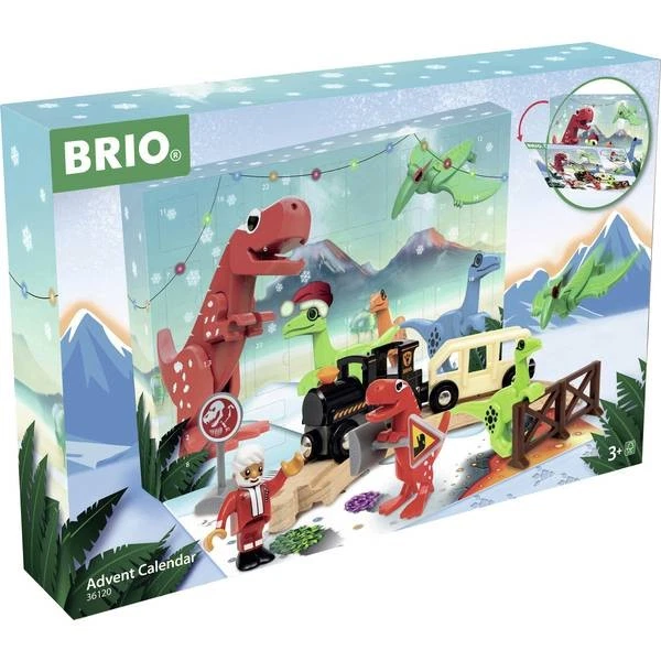 Calendario Dell'Avvento BRIO World Con Tema Dinosauri, 24 Sorprese, Compatibile Con Trenini BRIO, Per Bambini Dai 3 Anni, In Legno FSC E Plastica