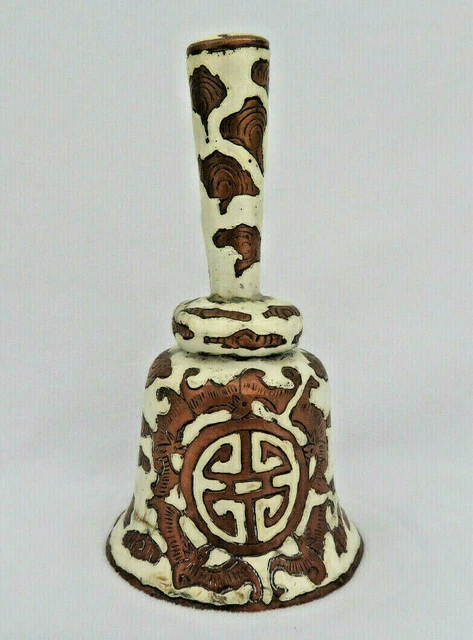 Antique Qing Dynasty Chinese Enamel on Copper Bell