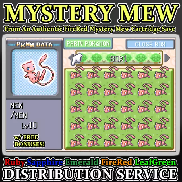 Pokemon Aura Mew Event Distribution for Ruby Sapphire Emerald FireRed  LeafGreen 