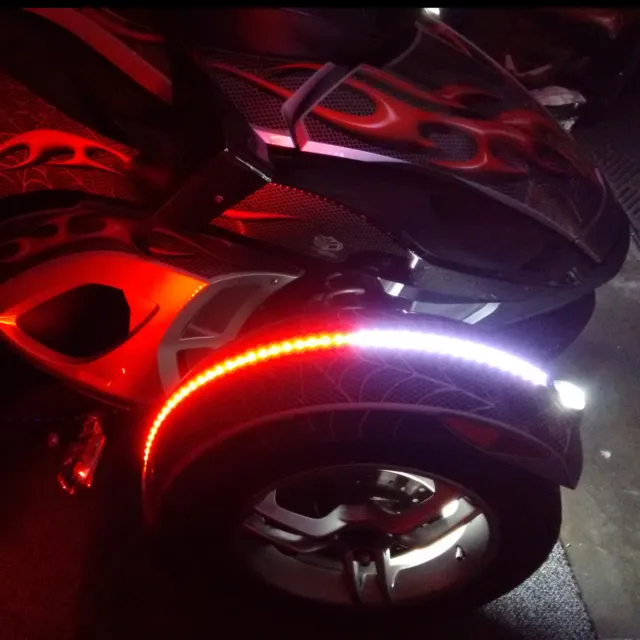 Light Flex Red White Can Am Spyder 1x Dual Color LED Fender Channel Strip ST