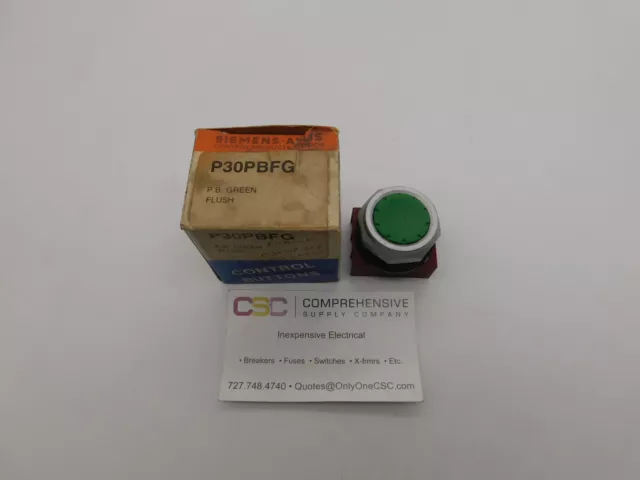 P30Pbfg - Siemens Flush Pushbutton Green Control Button - Nib