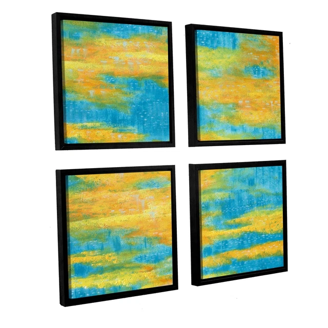 ArtWall Herb Dickinson's 'Clearwater' 4-piece Floater Framed  Extra Large