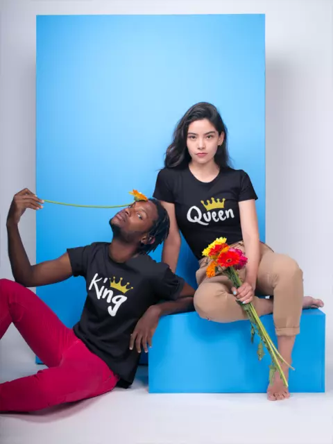 King & Queen #2 Shirts SET Matching T-Shirt Couple Honeymoon His and Hers Tees