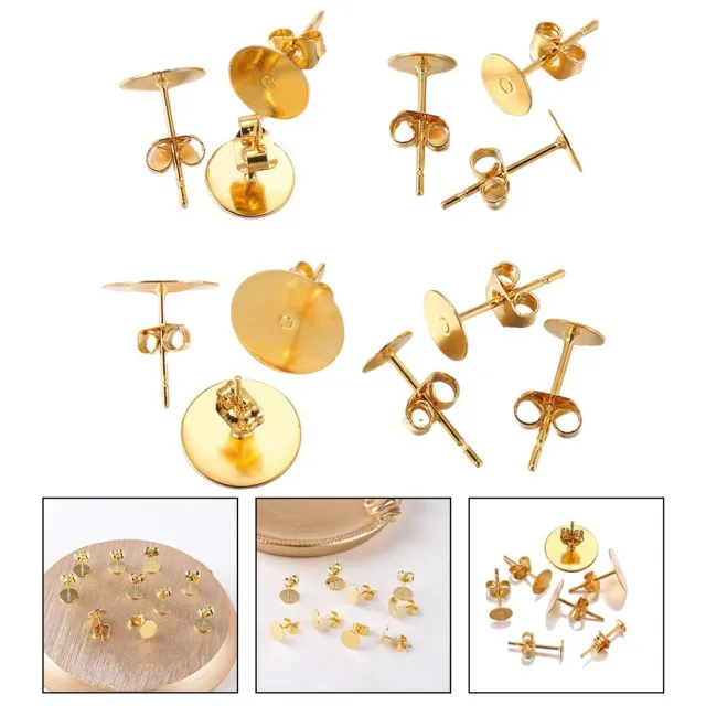 Unused Earring Plug Ear Stud DIY Findings Ear Stud Earrings Posts Gold