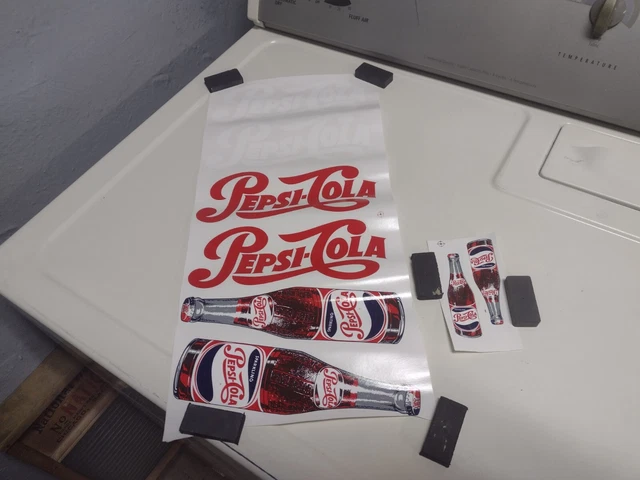 Pepsi cola machine / water slide decals / new / Advertising sign